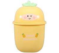 Cabilock Poubelle de Bureau Petite avec Couvercle Anti-odeur Forme de Fruit Corbeille de Table Compacte pour Cuisine Chambre et Bureau Design Adorable et Facile à Transporter Couleur