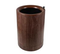 Cabilock Poubelle de cuisine ronde : poubelle de 9 L avec roulettes et seau intérieur amovible - poubelle de recyclage aspect bois pour chambre ou balcon