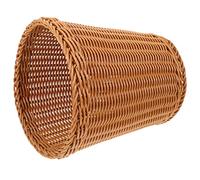 Cabilock Poubelle En Rotin Panier Tressé En Plastique Corbeille à Papier Tissée Jardinière En Jonc De Mer Corbeille De Fruits Poubelle En Bureau Boîte De Récipient Osier