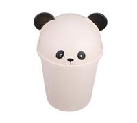 Cabilock Poubelle Panda Kawaii Avec Couvercle, 10l, Plastique Solide, Multifonctionnelle Cuisine, Salle De Bain Et Extérieur, Poubelle Compacte à Motif Cartoon