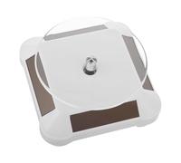 Cabilock Présentoir à Bijoux Rotatif Solaire Motorisé, Plateau Tournant Électrique Blanc en Abs, Socle de Présentation Polyvalent pour Boutique, Exposition et Décoration Intérieure