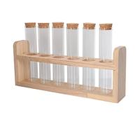 Cabilock Présentoir Multifonction Verre pour Tubes de Cuisine avec Support Bois Pour Café Thé Épices et Ingrédients Transparent Léger et Adapté Bars et Restaurants