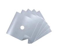 Cabilock Protège Plaque de Cuisson Gaz Trou Central Prédécoupé en Tissu Enduit Antiadhésif Lot de 5 Argenté pour Protéger et Nettoyer Facilement Votre Plan de Travail