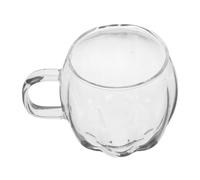 Cabilock Pumpkin Glass Mug With Handle Single Layer Transparent Decorative Water Cup For Tea Juice At Home And Office