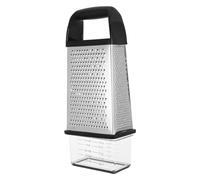 Cabilock Râpe à Fromage Manuelle en Acier Inoxydable Argenté avec Boîte Multifonction 4 Côtés Cuisine Compacte Préparation Repas en Famille