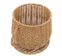 Cabilock récipient à fruits panier de fleurs portable panier en rotin en plastique Imitation Khaki