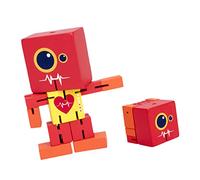 Cabilock Robot Robot Jouant au en Bois Rouge