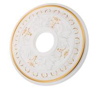 Cabilock Rosace de Plafond en Plâtre Blanc 396 CM avec Trou Intérieur 11 CM Médaillon Décoratif Rond pour Plafonnier et Ventilateur Cache-Lampe Adaptable pour Entrée et Salle à Manger