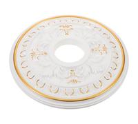 Cabilock Rosace de Plafond Ronde en Plastique Blanche 396 CM avec Trou Intérieur 11 CM Médaillon Décoratif Ornemental pour Plafonnier et Ventilateur Panneau Lumineux Adapté Salle à