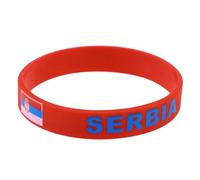Cabilock Rouge Bracelet de Pays 6 Pièces en Silicone avec Motif Drapeau | Confortable à Porter, pour Jeux et Rencontres Internationales, Matière Silicone, Style Fan Sport