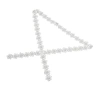 Cabilock Ruban de Dentelle Organza 2 Yards Beige Ivoire à Double Couche avec 22 Fleurs Perlées Brodées, Bordure 3d Décorative pour Couture, Garniture Perlée et Accessoires de Robe de