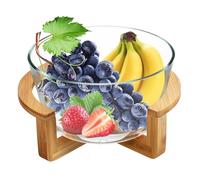 Cabilock Saladier en Verre 2500ml avec Support en Bol à Mélanger Résistant Chaleur De Maison pour Fruits Et Salades Utilisation Au Micro-Ondes Grand Modèle Transparent