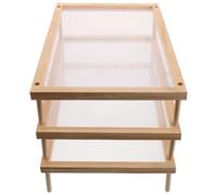 Cabilock Séchoir à Pâtes avec Maille Respirante Empilable à 3 Niveaux en Bois Design Rectangulaire Gain de Place pour Séchage de Fleurs et Aliments pour Petits Logements