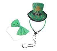 Cabilock Serrage- Saint-Patrick Trèfle Vert, Mini Chapeau Haut-de-Forme Festif en Tissu Doux, Accessoires Irlandais pour Femmes et Fêtes, Kit 2 Pièces pour Célébrations et Festivals