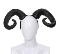 Cabilock Serrage-tête Cornes de Bœuf Léger en Coton, Accessoire Cheveux Décoratif et Unique pour Fête et Photo, Bandeau Noir Stylé pour Tous Âges