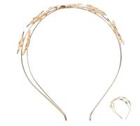 Cabilock Serrage-tête Double Couche Étoile Lune Alliage Doré Femme Mariage Fête Couronne Déesse Accessoires Cheveux Élégants