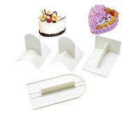 Cabilock Set De 4 Pièces De Grattoirs à Gâteau en Plastique pour Pâtisserie DIY, Lisseur pour Fondant, Sucre, Pâte à Fleurs, Marzipan, Outils De Décoration, Modèles en Forme De T, en Forme