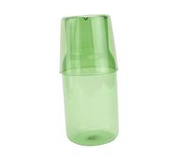 Cabilock Set de Verre et Pichet Verre Borosilicaté Haute Température Capacité Spacieuse pour Boissons Froides Maison Bureau et Hôtel Couleur Vert Gazon Bouteille