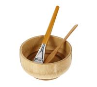 Cabilock Set d'Outils pour Masque Visage en Bois Naturel Spatule et Pinceau pour Cosmétique Maison DIY Kit Odeur pour Soins Peau
