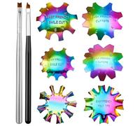 Cabilock Set Manucure DIY avec Plaques Acier Inoxydable pour Nail Art Modèles de Chablons French Manucure avec Stylos Accessoires Professionnels pour Ongles à Domicile et Salon