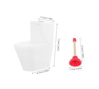 Cabilock Set Miniature Toilet and Plunger for Dollhouse Realistic Bathroom Furniture Model Lightweight Dollhouse Toilet Furniture for Imaginative Play and Collectors
