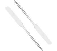 Cabilock Spatules de Maquillage en Acier Inoxydable 2 Pièces Longue Spatule Métallique Mélangeur pour Fond de Teint Nail Art Usage Professionnel et Maison