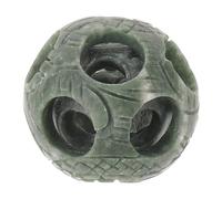 Cabilock Sphère Décorative en Pierre Naturelle Verte, Sculpture Vintage Élégante à Rotation Creuse pour Décoration Intérieure et Équilibre Énergétique