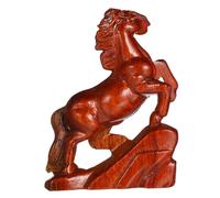 Cabilock Statue De Troie Statues Home Decor Cheval Figurines Décor à La Maison Figurine Animale en Bois Statue De Cheval Debout Sculpture Animalière Animal en Bois Statue en Bois Brun