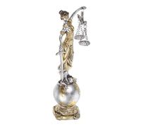 Cabilock Statue Déesse Justice en Résine Argentée, Décor Artistique Élégant pour Bureau et Table, Symbole de Justice et D'équité Détails Raffinés