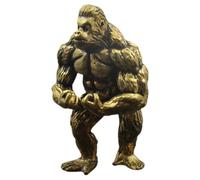 Cabilock Statue Gorille Cuivre Rétro Décoration Bureau Compacte Ornement Sculpté Musclé pour Salon et Bureau Accessoire Décoratif Artisanal