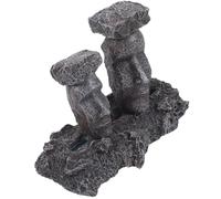Cabilock Statue Moai Décorative Compacte pour Aquarium en Résine Noire | Mini Ornement D'île de Pâques, Style Minimaliste Chic, pour Salon ou Chambre, Léger et Soigné