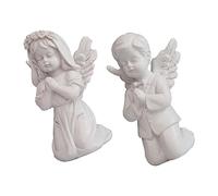 Cabilock Statuette D’Ange en Matériau Blanc 2 Pièces, Petit Modèle