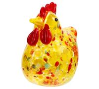 Cabilock Statuette Poulet en Verre Jaune, Décoration de Bureau, Base Plate | Style Réaliste Créatif, Pièce de Collection Décorative, Thème Saint-valentin Style Aléatoire