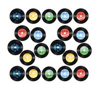 Cabilock Stickers Muraux Vinyles Décoratifs 20 Pièces Style Rétro Disques Vinyles Noirs Autocollants Souvenirs pour Photomaton Musical Décoration Murale pour Fêtes à Thème Disco