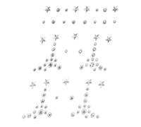 Cabilock Strass Autocollants Visage Yeux 1 Planche Taille Unique Gemmes Adhésives Transparentes Pailletées Bijoux Décoratifs Pour Maquillage Festival Corps