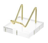 Cabilock Support De Chevalet en Métal Et Acrylique 4 Pièces 5X5X6.30 Pouces pour Affichage De Pierres Et Minéraux Organisateur Compact pour Maison Bureau Décoration Élégante