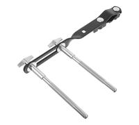 Cabilock Support de Cloche à Pince Réglable Double Tige en Métal Chromé Accessoire Percussion pour Cowbell Tambourin et Cymbale Extension Robuste pour Pied de Batterie Montage Stable