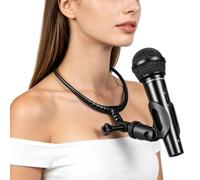 Cabilock Support de Microphone de Cou Ergonomique Vibrations, Portable et Ajustable, Adapté aux Chanteurs et Guitaristes pour Live Streaming Extérieur