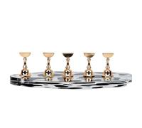 Cabilock Support De Pratique Pour Ongles Acrylique Motif Vache 5 Pièces Doré Support D'entraînement Débutants Manucure Salon De Beauté Pour Nail Art