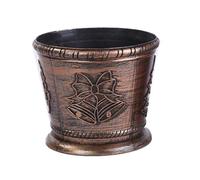 Cabilock Support Décoratif pour Sapin de Noël en Seau Plastique, Café | Base Plate pour Table, Motif Soigné et Surface Lisse, pour Mini Arbre Réel, Salon et Bureau