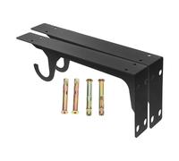 Cabilock Support D'étagère Triangulaire Équerre Robuste pour Charge Lourde en Acier Noir avec Crochet et Porte-tige 1 Paire pour Dressing Cuisine