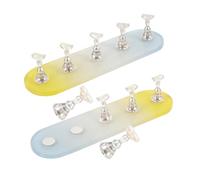 Cabilock Support Magnétique pour Entraînement des Ongles en Plastique Design Dégradé Élégant, 2 Sets Ovales et Longs pour Pratique Manucure en Salon et Divers Lieux