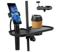 Cabilock Support Microphone avec Plateau Clip pour Micro Étagère Robuste Abs Gain de Place pour Bureau et Studio Porte-bouteille et Téléphone Accessoire Mic Stand Stable et Spacieux