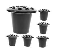 Cabilock Support Porte-Fleurs Funéraires 16 Trous, Lot de 6, Plastique Noir et Mousse Blanche, Porte-Fleurs pour Monuments Commémoratifs Extérieurs, pour Décoration Cimetières et Tombes