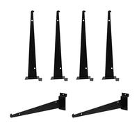 Cabilock Supports en Métal Noir 30 CM pour Étagères à Panneaux Rainurés Lot de 6, Fixation Murale pour Rangement Maison et Atelier