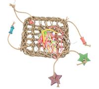 Cabilock Suspendu pour Perroquets en Paille Tressée, Modèle Créatif Solide Difficile à Griffer, Accessoire Décoratif pour Cage à Oiseaux Moyen Taille