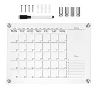 Cabilock Tableau Blanc Mural Transparent en Acrylique S Tableau Mémo Effaçable à Sec 4 Punaises et Stylo Blanc pour Messages Manuscrits Bureau École et Maison