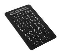Cabilock Tableau D’apprentissage Braille, Tableau Alphabet Braille, Points en Relief, Chiffres et Ponctuation, Panneau Aluminium-plastique Noir, pour Garçon et Filles Aveugles et Adultes,