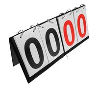 Cabilock Tableau de Score Portable à Rabat 4 Chiffres Noir et Rouge Compteur de Scores Manuel en Plastique Résistant Affichage Stable pour Jeux de Table Compétitions Sportives et Suivi