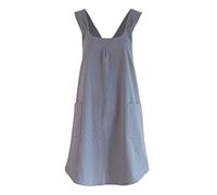 Cabilock Tablier en Lin en Coton Doux Licol Croix Tabliers Style X Forme Double Poches Cuisine Cuisine Vêtements pour Femme Chef Pendaison de Crémaillère (Gris)
